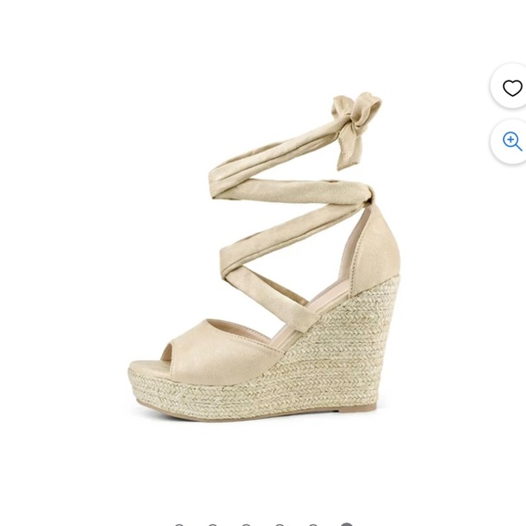 Allegra K Shoes - NEW, Allegra K, cream platform, solid lace-up espadrilles , size 7.5